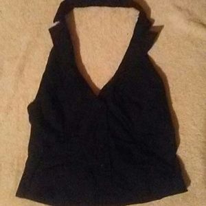 💕Sexy black button up halter💋